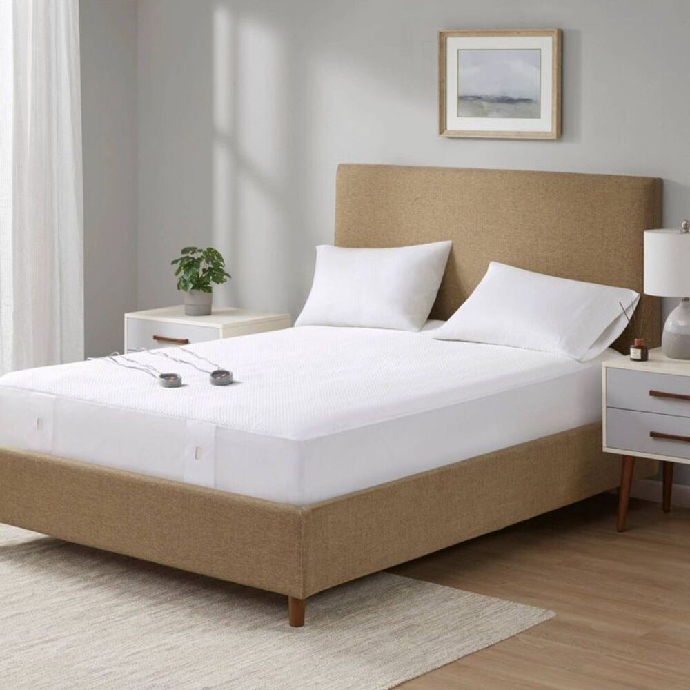 Beautyrest - Twin Extra Long Cool Touch Heated Mattress Pad Whi White